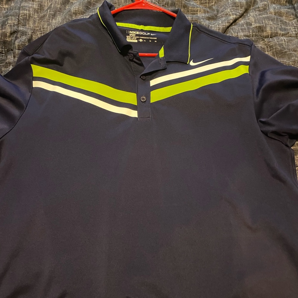 Blue Nike golf polo